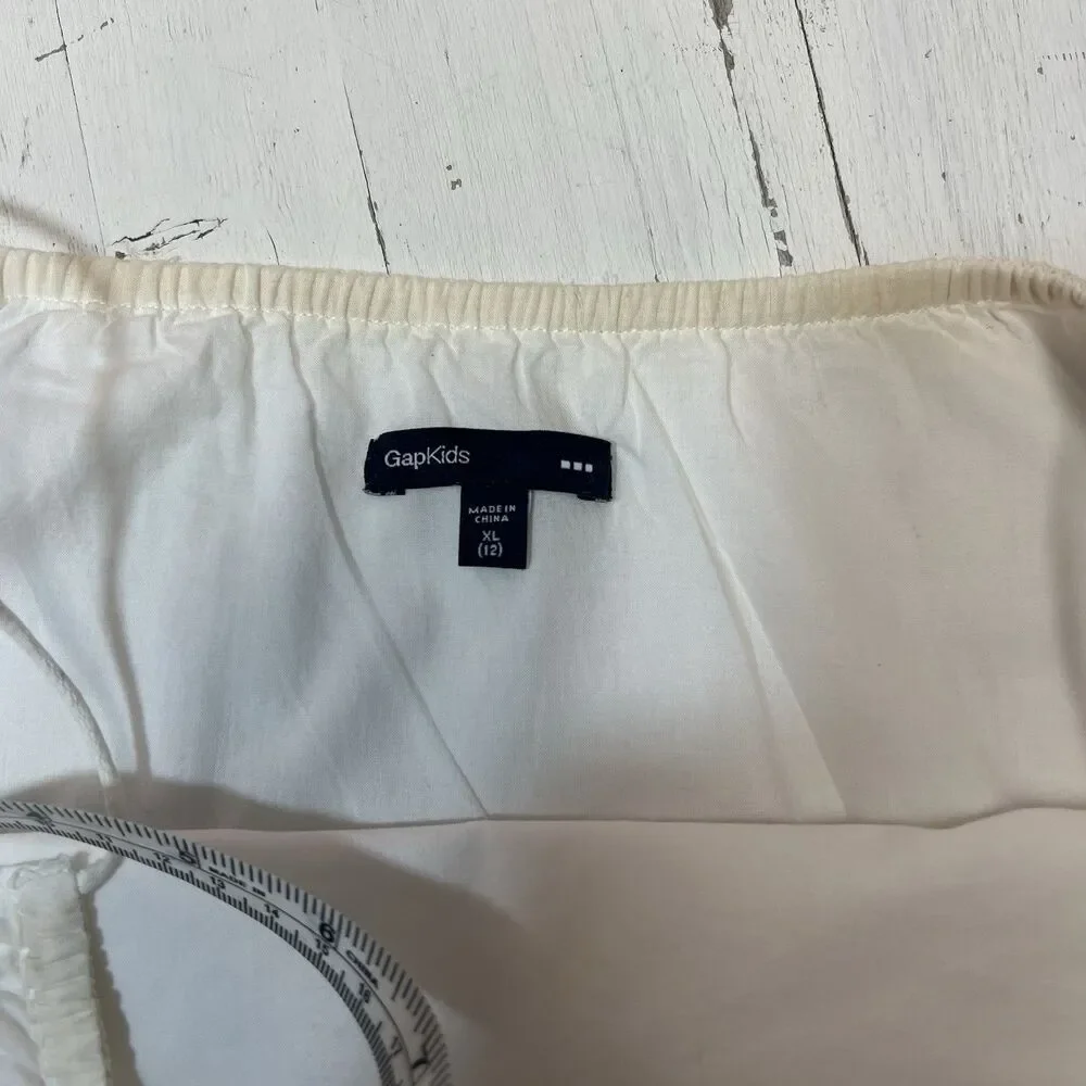 Vintage Gap Blouse Top 100% Cotton Spaghetti Strap Embroidered Girls XL 14/16